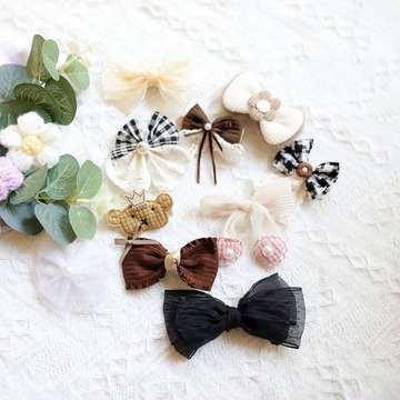 儿童布艺蝴蝶结夹子女童公主鸭嘴夹 多款女童甜美发饰刘海碎发