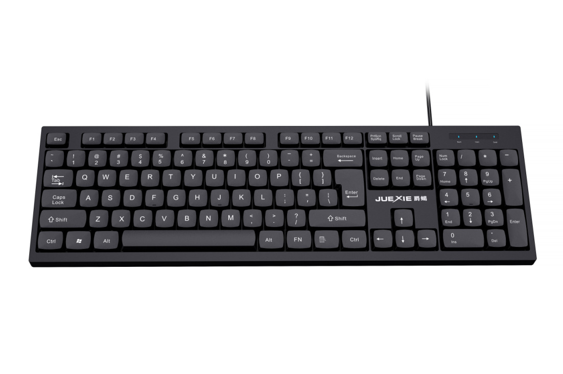 跨境供应爵蝎jk-206桌面 usb有线家用办公商务台式机电脑键盘