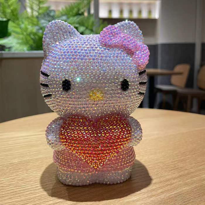 Diy Sticking Diamond Piggy Bank Coolomi Melody Sanrio Doll Decoration Handmade Painted Sticking Diamond Vinyl Doll