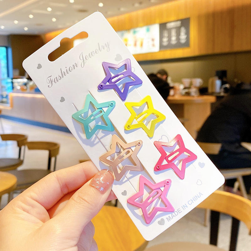 Children's Cute BB Clip Broken Hair Girl Bangs Side Clip Baby Hair Clip Girl Headdress Five-Pointed Star