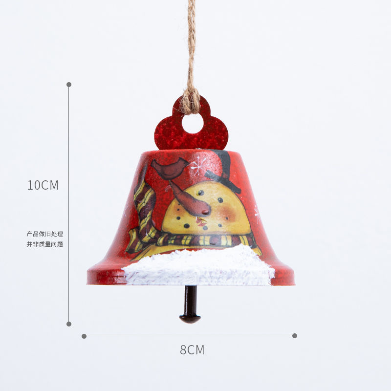 Nordic Iron Santa Claus Snowman Bell Pendant Creative Christmas Decorations Christmas Tree Hanging Ornament Pendant