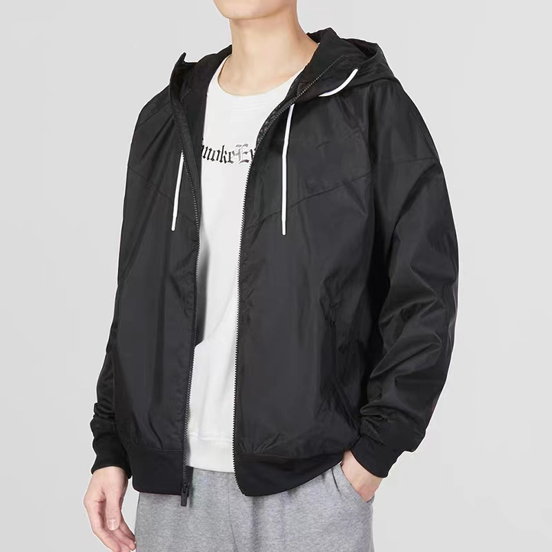 运动风衣外套男秋冬休闲连帽防风衣百搭宽松风行者休闲夹克-阿里巴巴