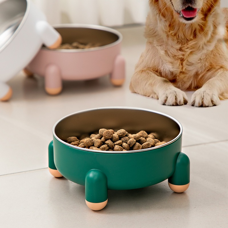 Stainless Steel Cat Bowl Anti-Tumble Dog Bowl Wholesale Feeder Non-Slip Cross-Border Hot Sale Pet Tableware One Piece Dropshipping