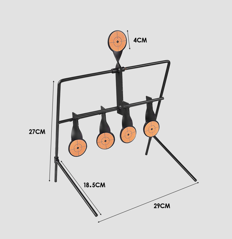 户外训练金属射击靶便携自动复位弹弓射击靶室内竞技战术金属靶架