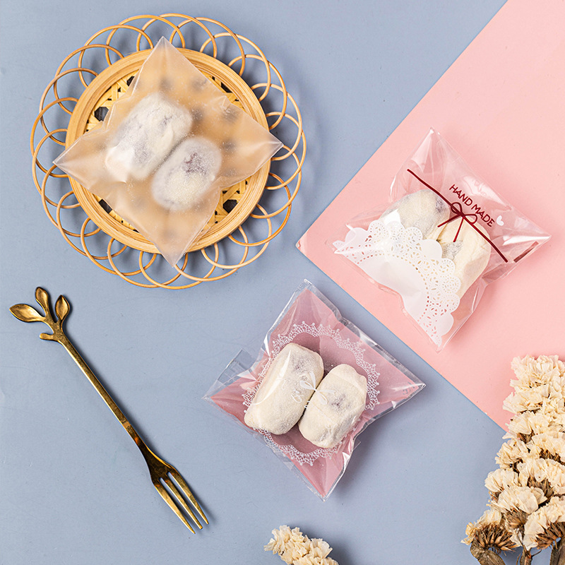 奶枣包装袋 透明创意简约自粘袋雪花酥牛轧糖袋子烘焙自封袋
