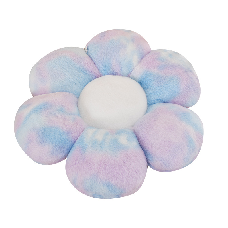 Ins Good-looking Dehaired Angora Crystal Velvet Color Tie-Dyed Petal Flower Cushion Plush Pillow Gifts for Girlfriend Lot