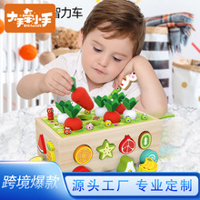 跨境儿童益智玩具农场果园形状积木配对抓虫拔萝卜智力盒宝宝玩具
