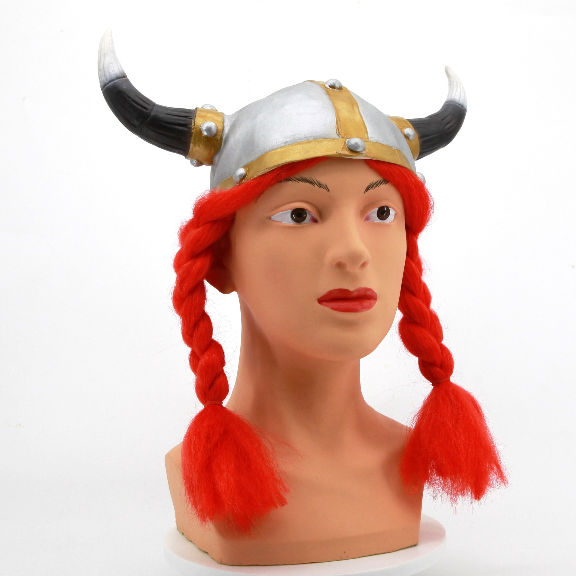 万圣节牛头牛角面具武士头盔cosplay维京人装扮头套乳胶