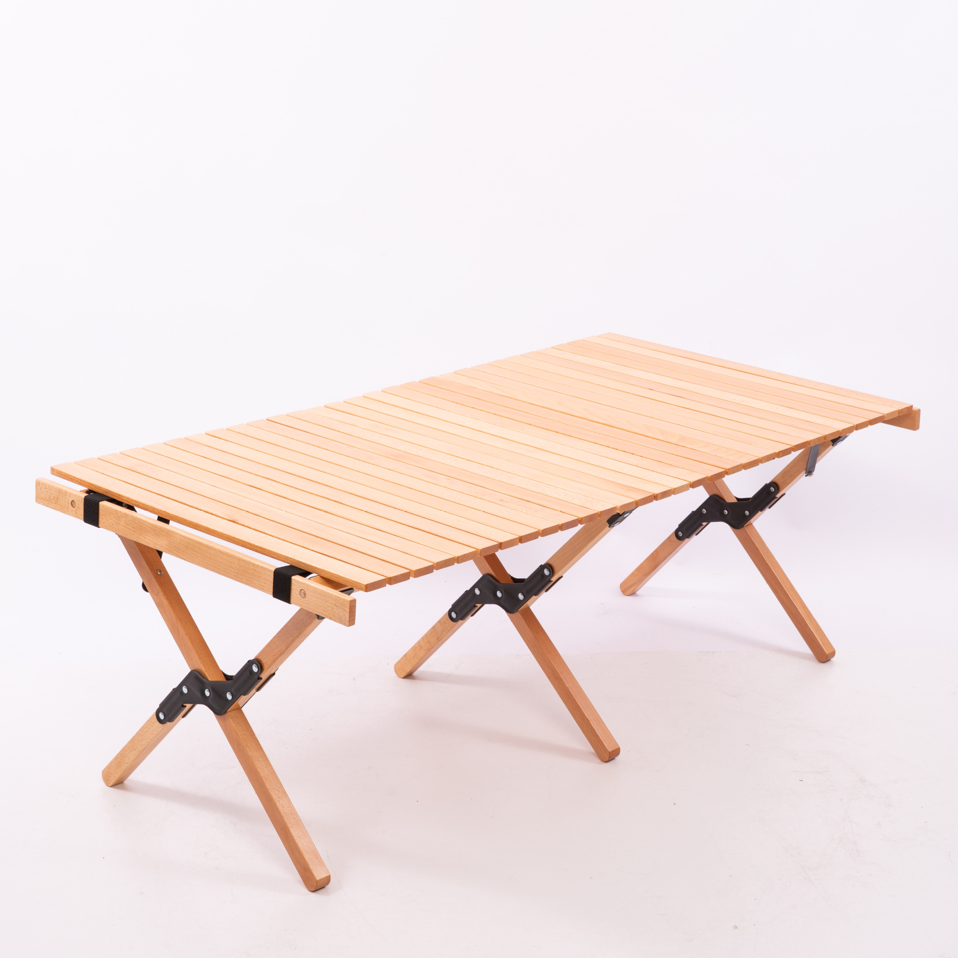 自驾游旅行实木榉木蛋卷桌烧烤野餐桌露营折叠桌便携式户外用品