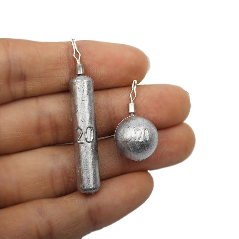 路亚倒钓铅坠长条圆形360可旋转卡线倒挂坠德州维基钓组软饵鲈鱼