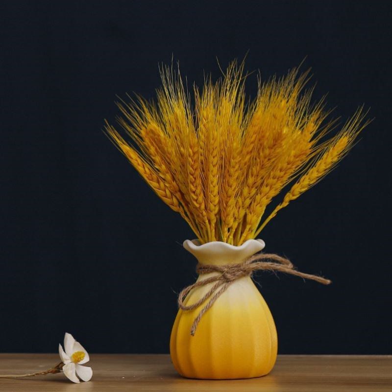 大麦摆件麦穗干花满天星花束客厅插花陶瓷小花瓶ins风电视柜装饰