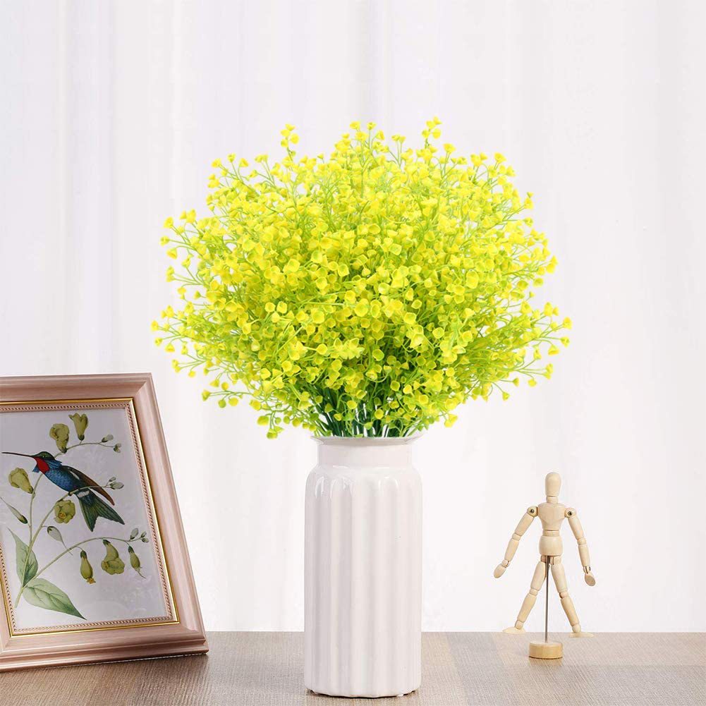 Artificial Green Plant Golden Bell Willow Fake Flower Handle Bundle Home Bar Decoration Plant Wall Fake Flower Plastic Small Flower Golden Bell Willow