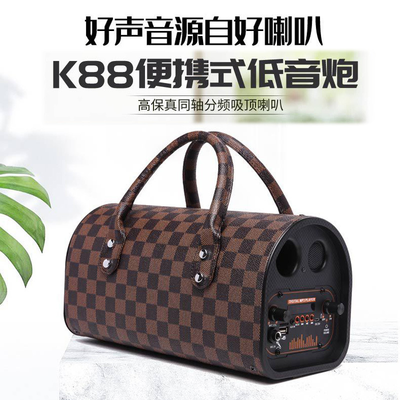 富酷110v美规扁插 5寸手提包便捷式无线低音炮蓝牙音箱广场舞音响