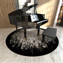 8ACW批发可三角钢琴隔音吸音地毯专用圆形音符琴房琴行地垫简约录