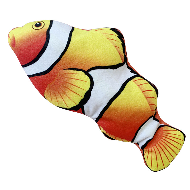 仿真电动鱼跳跳鱼玩具毛绒会动会跳的鱼玩偶摇摆草鱼宝宝儿童假鱼