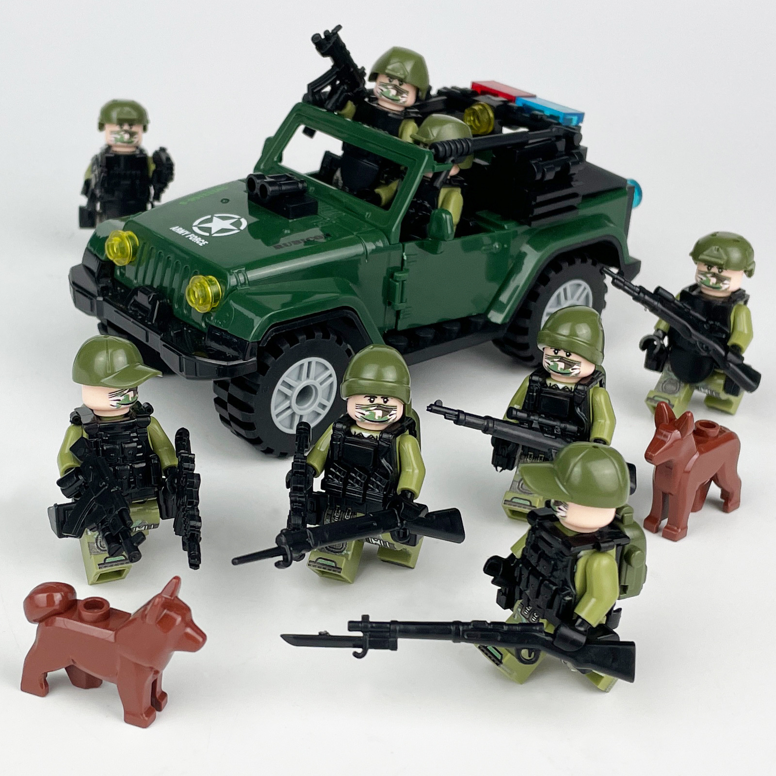 m8086绿反恐军事特警人仔特种兵公仔儿童拼装小颗粒积木玩具批发