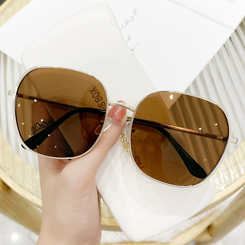 2024 New Internet-Famous Sunglasses Men's and Women's Korean-Style Square Oval Sunglasses Personality Uv Protection Glasses 8011