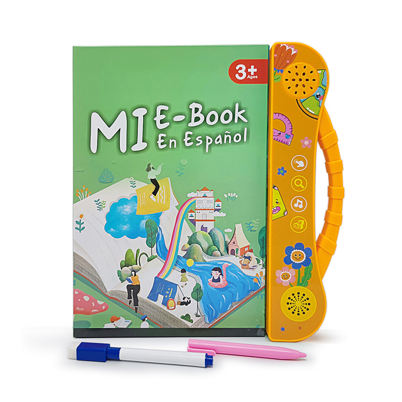 Cross-Border New Arrival Spanish Point Reading Machine Children's Educational Learning Toys Western E-book Spanish Audio Book