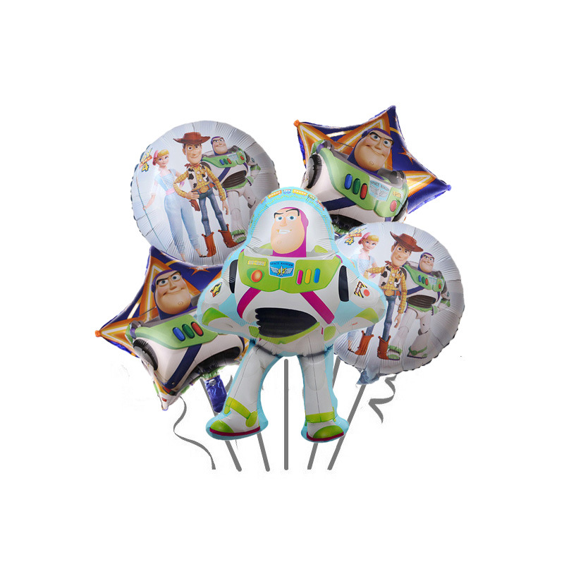 Children's Cartoon Basguang Year Aluminum Balloon Toy Story Birthday Party Background Wall Decoration and Layout Supplies