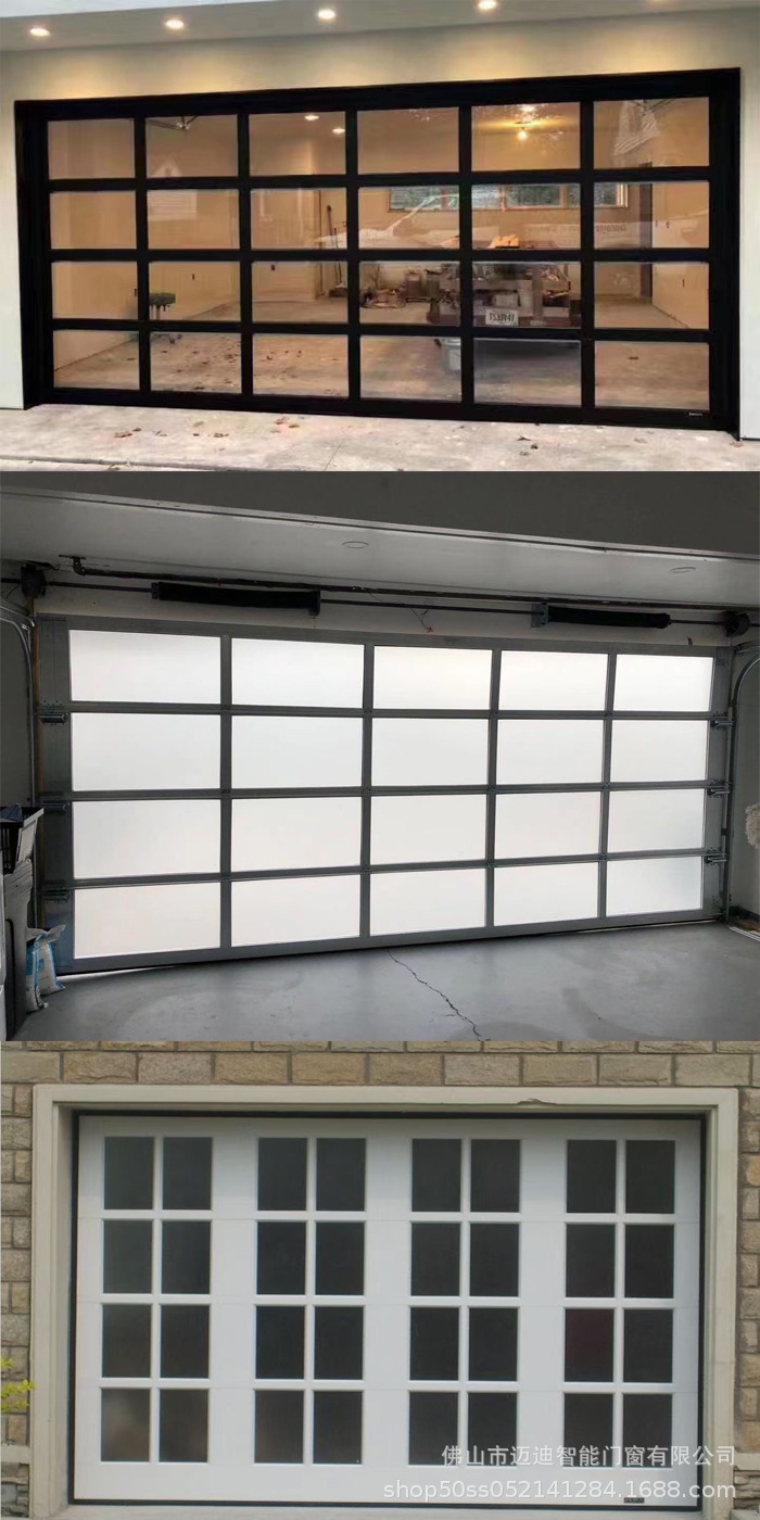 4s汽车店透视玻璃门汽车展厅铝合金工业提升门别墅翻板车库门定制