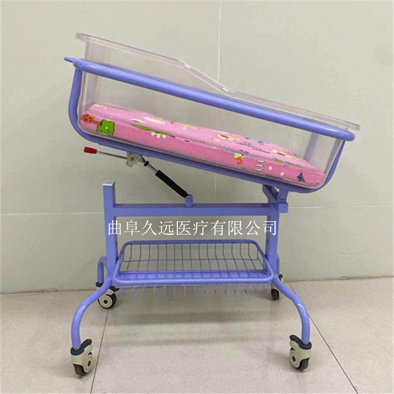 源头厂家医用新生儿婴儿车 可倾斜防溢奶推车 月子中心会所婴儿床