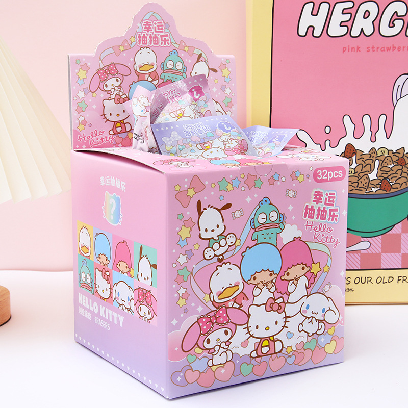 Sanrio Rubber Blind Box Good-looking Cute 3D Eraser Removable Assemble Clearomizer Fun Chouchoule