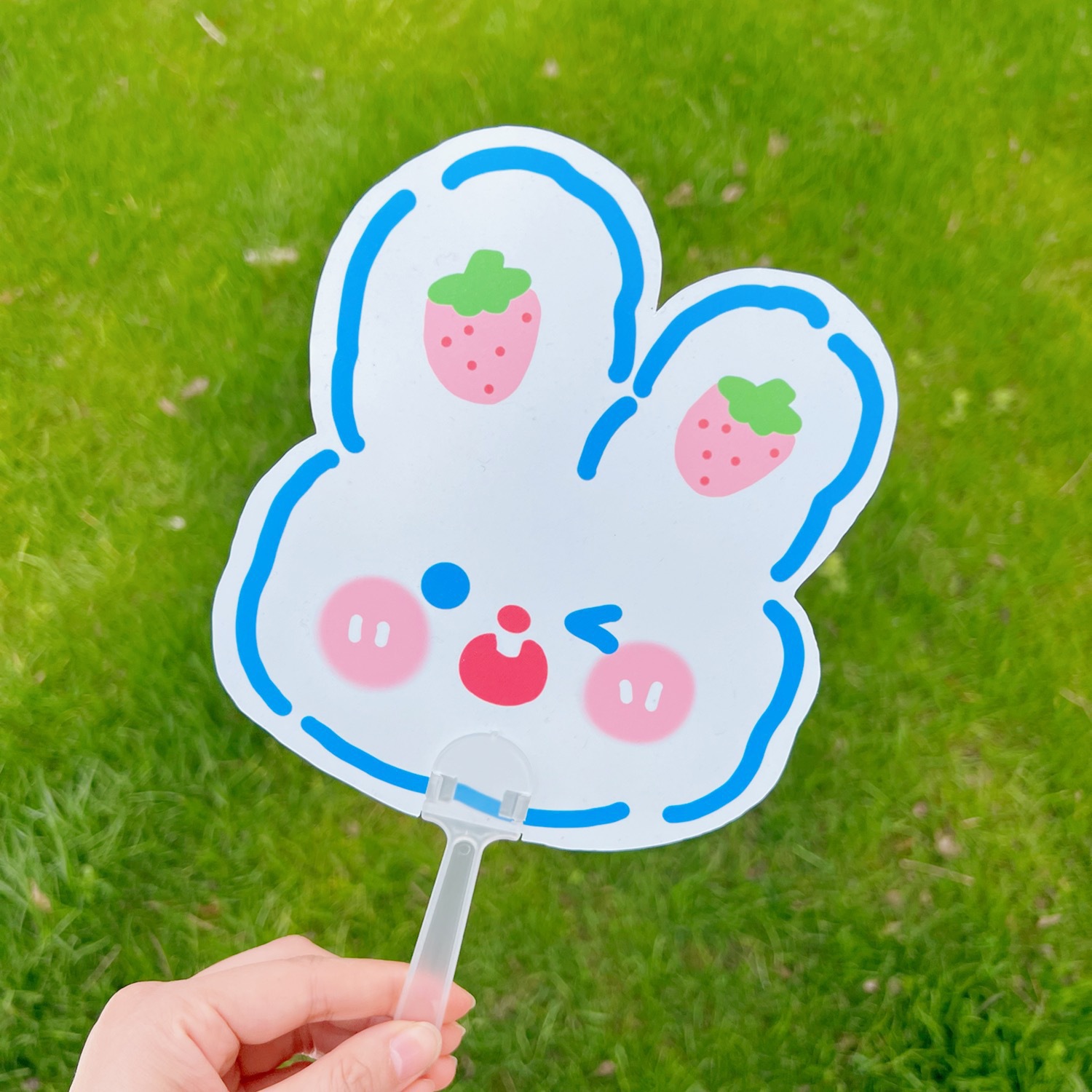 腾亿优品ins卡通可爱小熊小兔小老虎手柄扇子学生迷你便携随身扇