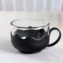 玻璃茶杯耐热奶茶杯功夫茶杯泡茶杯防烫隔热早餐杯饮料透明喝水杯
