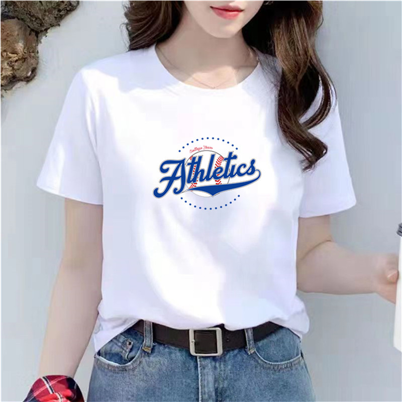 women‘s cotton t-shirt 2024 summer new korean style white fashion women‘s short-sleeved t-shirt loose top one piece dropshipping