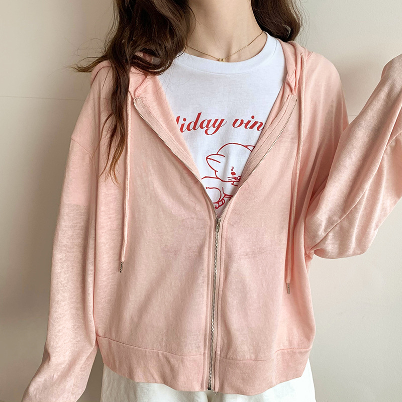 Sun Protection Clothing for Women 2023 New Summer Loose Thin Breathable Jacket Sun-Protective Clothing Ice Silk Cardigan