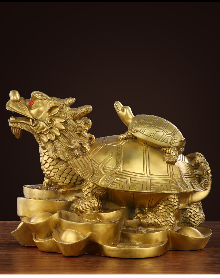 善品纯铜子母龙龟摆件金钱元宝龙头龟家居办公开业礼品厂家批发
