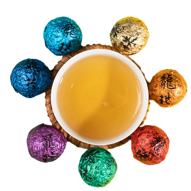 批发 云南普洱茶 七彩龙珠 普洱生茶56g 伴手礼品茶 一件代发