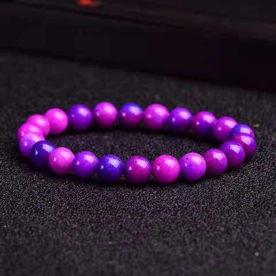 舒俱来手链紫色玉石手串108颗佛珠三圈手链直播货源地摊会销礼品