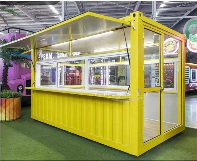 小型住人雕花金属成品岗亭,集装箱商店可移动商铺移动奶茶店