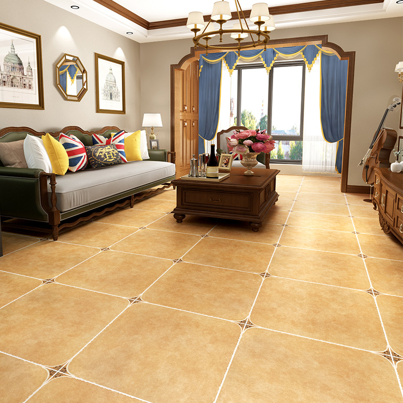 美式田园别墅客厅600x600仿古砖卧室防滑地砖阳台露台防晒复古砖