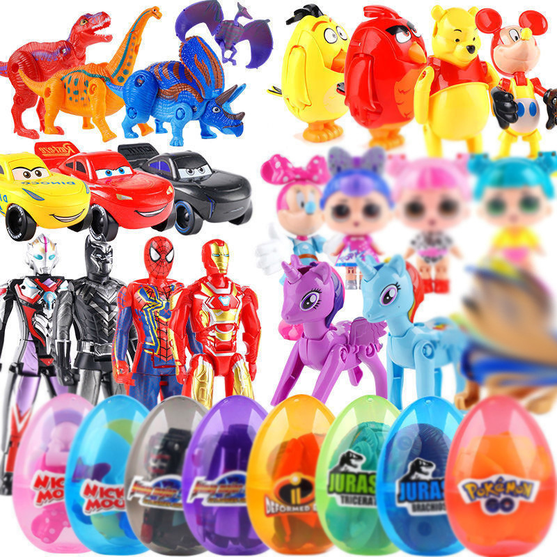 Hot Selling Ultraman Anime Fun Transforming Eggs Pack Avengers Pony Car Gashapon Machine Early Childhood Education Toys Gift