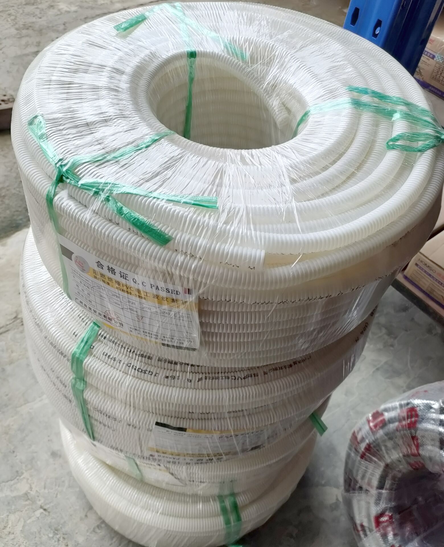 绝缘pvc电工波纹管套管白色黑色一卷100米16 20 25 32
