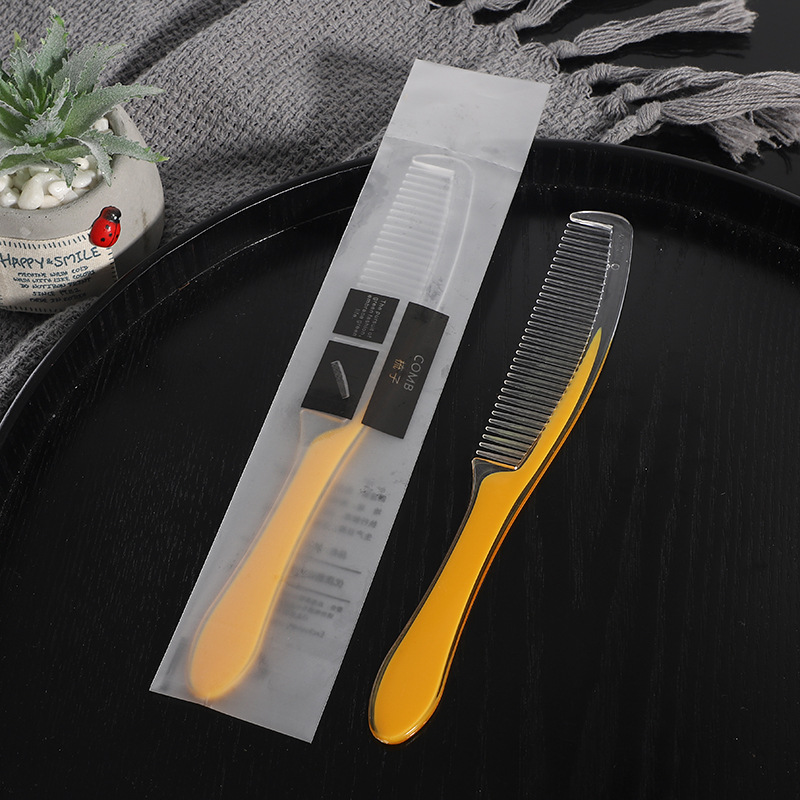 简约软膜包装酒店民宿一次性梳子套装宾馆一次性梳子双色梳子