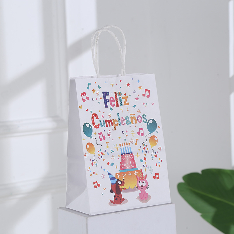 Western Birthday Gift Bag Customized Printing Gift Bag Wholesale Kraft Paper Portable Paper Bag Candy Bag