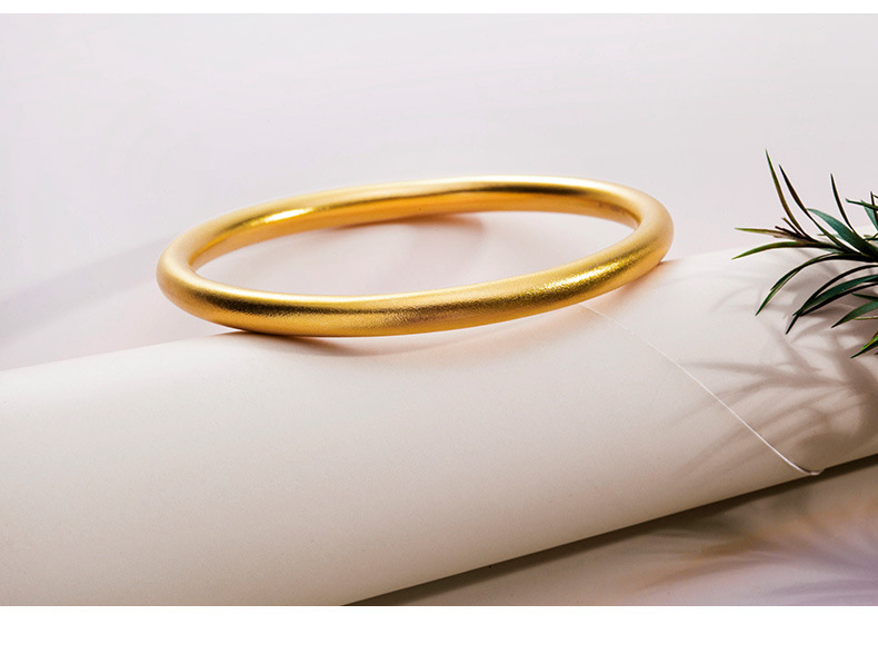 古法黄金手镯999千足金手镯纯金实心手环水贝黄金首饰足金批发