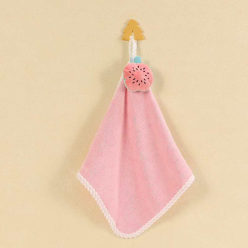 Hand Towel Hanging Square Towel Kids' Towel Cute Household Absorbent Bathroom Kitchen Towel Hanging Hand Wiping Small Tower