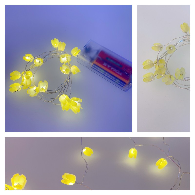 Led Tulip Lighting Chain Wholesale Copper Wire Lamp DIY Material Package Birthday Gift Decorative Lamp Bouquet Flower Accessories