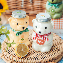 网红小熊饮料瓶 500ml一次性 pet创意透明 奶茶瓶 卡通果汁塑料瓶