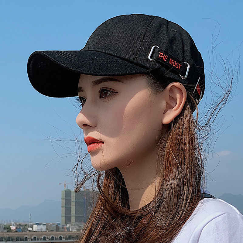 Hat Women's New Internet Celebrity Minimalist Letters Sun-Poof Peaked Cap Spring and Autumn Sun-Proof Face Cover Sun Hat Men's Baseball