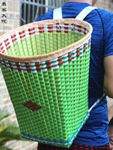 背篓竹编手工成人彩色家用大号买菜背篼四川竹篮竹篓竹筐收纳筐