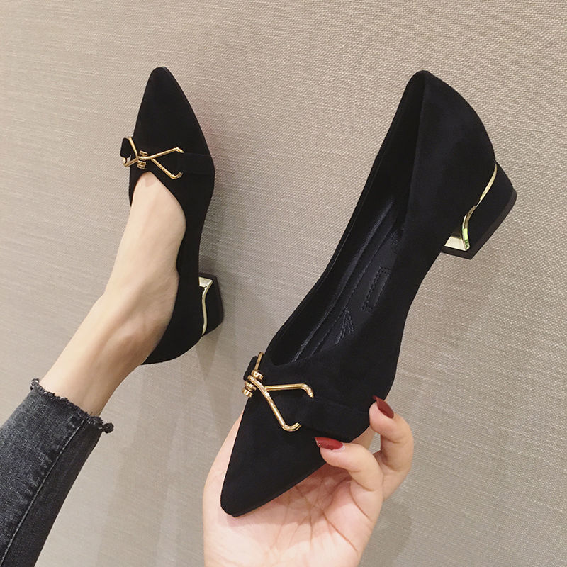 Pumps Women's 2023 New Korean Style All-Match Fairy High Heels Women's Soft Bottom Non-Wear Thick Heel Mid Heel Women's Fashion Shoes