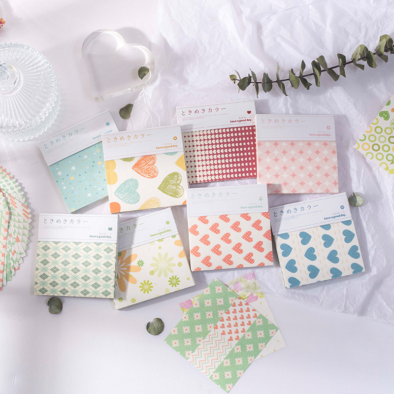 美好的一天 心动色彩系列 日系风大尺寸手帐素材纸手帐留言纸8款