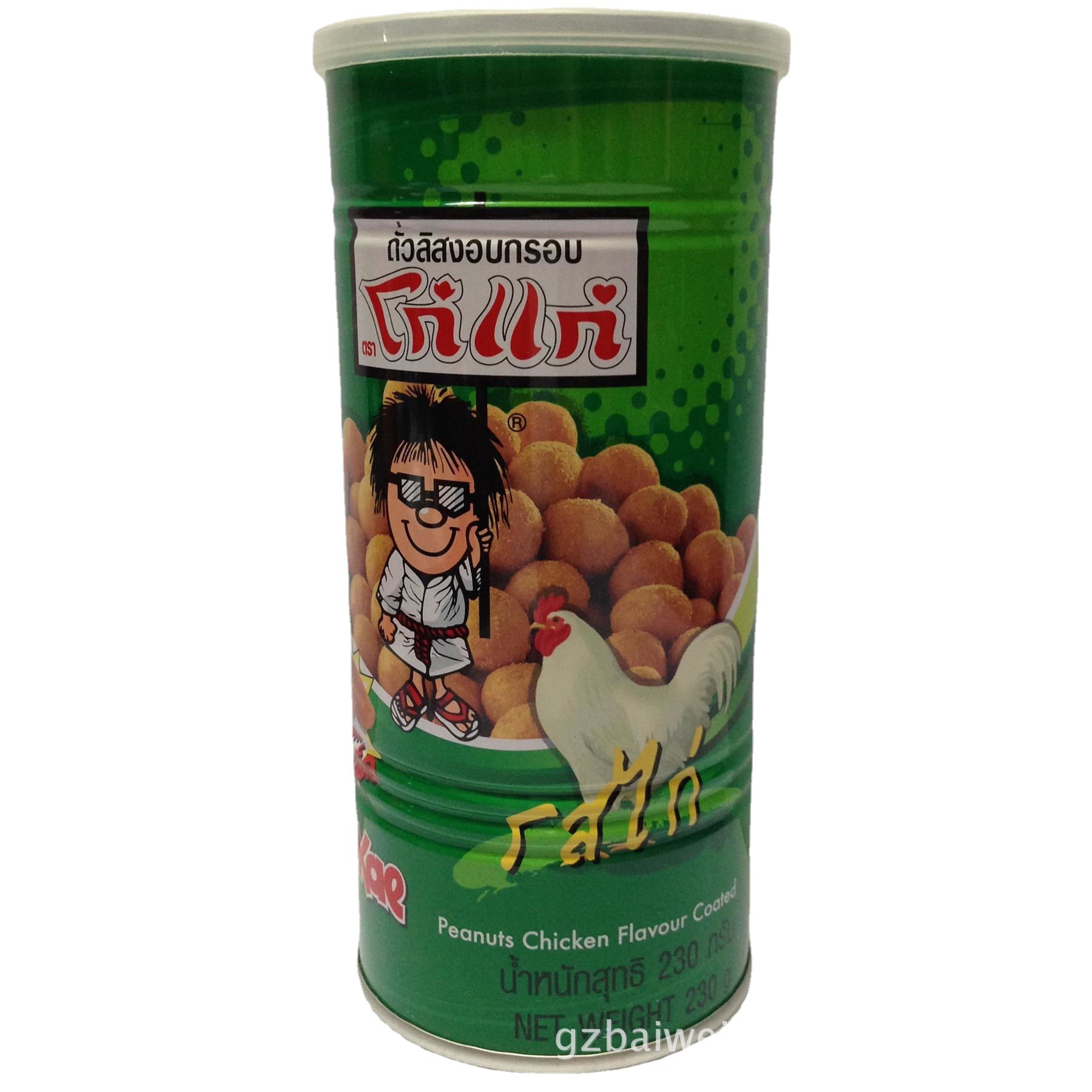 批发供应泰国大哥花生豆230克鸡味休闲小零食下酒伴侣 24瓶一组