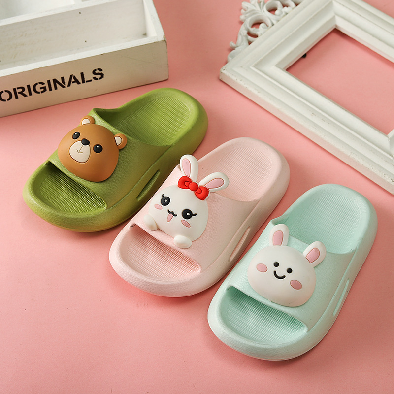 New Rabbit Children's Slippers Spring and Summer Cartoon Soft Bottom Girl Sandals Home Bathroom Female and Male Baby Shoes Wholesale
