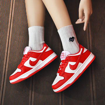 莆田aj女鞋正品结婚鞋酒红板鞋男款鞋红色情侣一对婚鞋女士新娘鞋